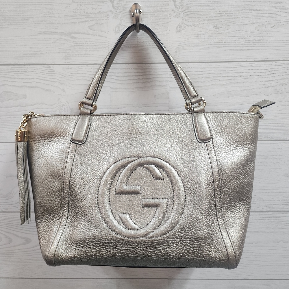 Authentic Gucci Soho Calfskin Leather Satchel